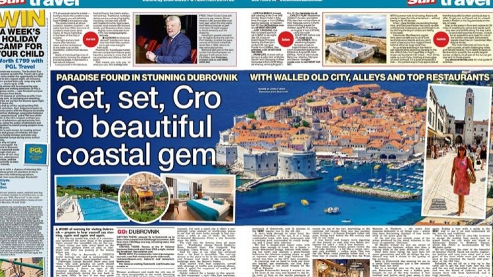 Dubrovnik features in The Scottish Sun